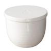 Kamoshika Douguten Ceramic Rice Container, 1.5-cup Capacity, Made In Japan, Banko Ware, Microwave Safe, Regular Size (White)