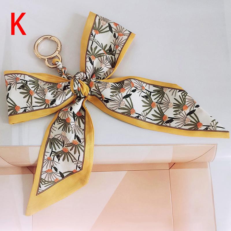 1 шт. Подвеска-сумка, Подвеска-брелок для ключей автомобиля, Модный брелок с бантом, Корейский шелковый платок с цветущей вишней