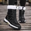 Women's Plus Size Cotton Snow Boots: Casual, Warm, Thick Velvet, and Umbrella Cloth for Autumn and Winter.