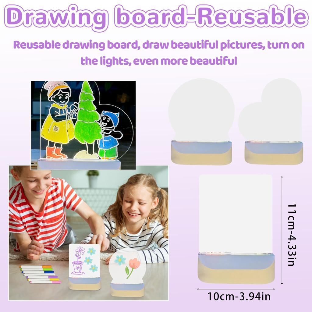 Children's Drawing Board Student Easy-to-wipe Acrylic Luminous Dust-free Handwriting Educational Toy Black Board Set 10ml