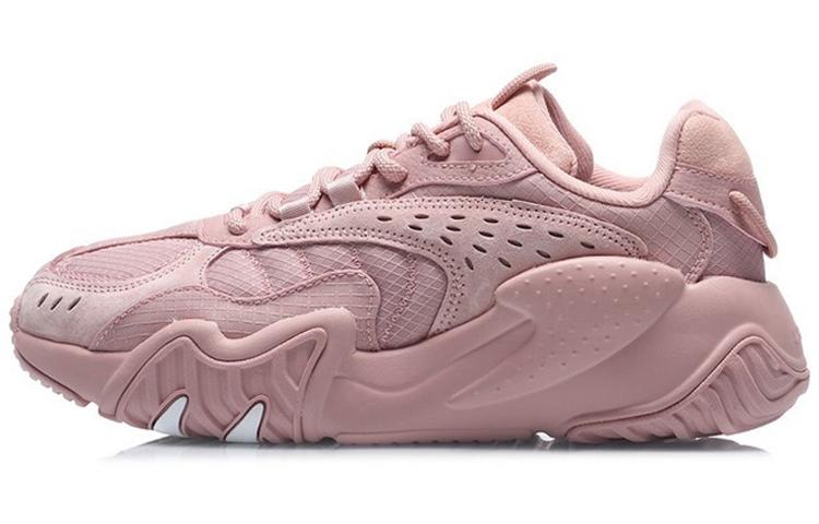Li Ning Cat Paw Lite Fabric Comfortable Slip Resistant Abrasion Resistant Low top Running Shoes Women's Pink AGLQ124-1