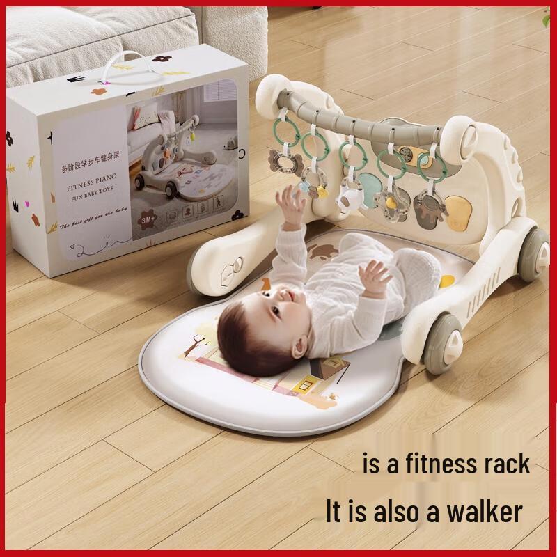 HANDUNYOU 6-in-1 Baby Activity Center with Piano & Walker