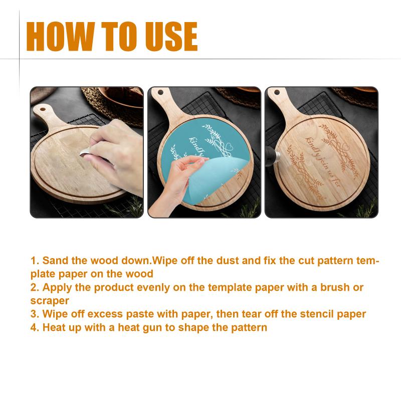 Wood Burning Paste 120ML Heat Reactive Pyrography Gel for DIY Crafts Multifunctional Combustion Drawing Gel