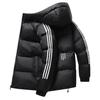 Men's Cross-Border Hooded Winter Down Jacket - Thick, Warm, Cold-Proof Casual Coat with Three Stripes