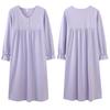 Пижама женская весенне-осенняя из чистого хлопка с длинными рукавами, юбка, осенняя свободная большого размера, домашняя одежда для мамы, высококачественное платье