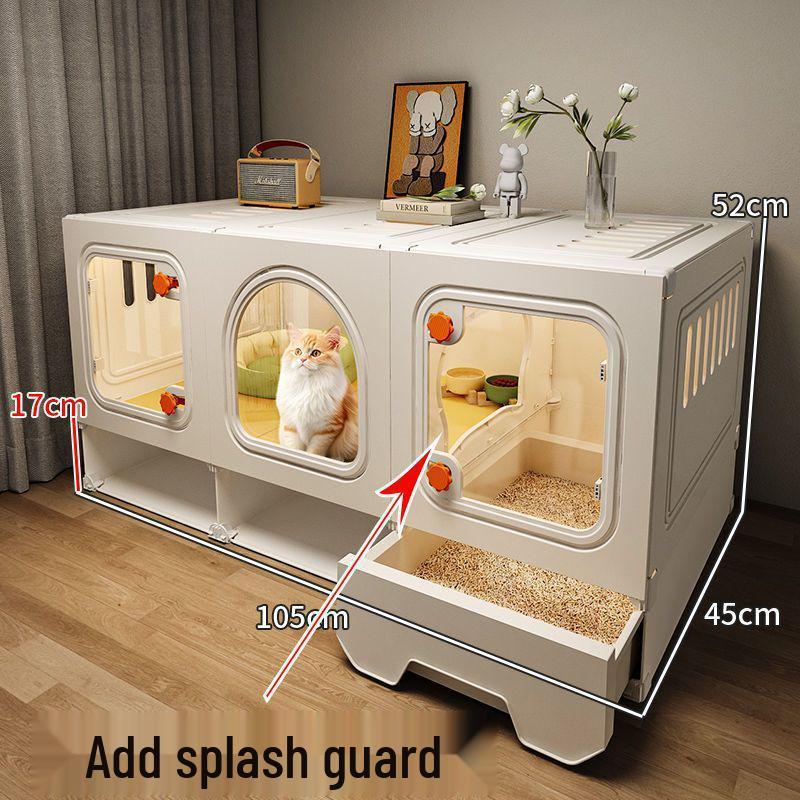 Интегрированная Кошачья Вилла с Туалетом для Маленьких Квартир – Компактный Кошачий Домик с Одной Комнатой и Прихожей