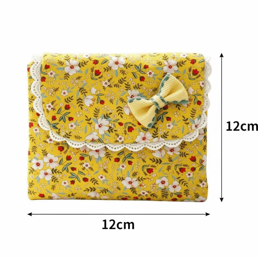 Floral Cosmetic Bag Three-fold Data Cables Organizer for Students Girls