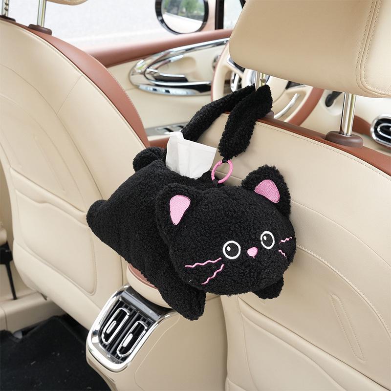 Plush Dog Car Tissue Box: Cute Hanging Cartoon for Car Interiors