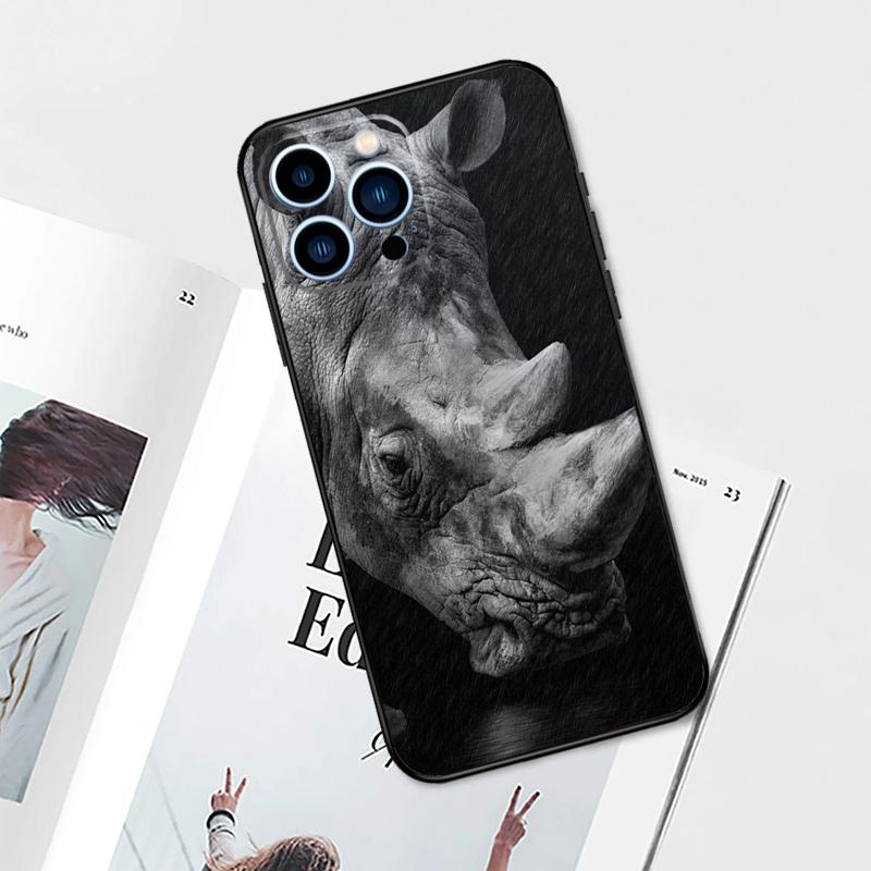 Чехол для телефона Animal Rhino для iPhone 11 12 13 14 15 Pro Max Plus 12 13 Mini 7 8 SE X XR XS MAX Cover Shell