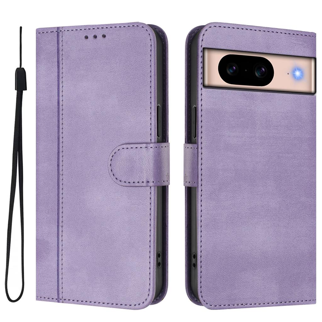 For Google Pixel 8a Cases Wallet Stand Retro Texture Leather Phone Cover with Lanyard