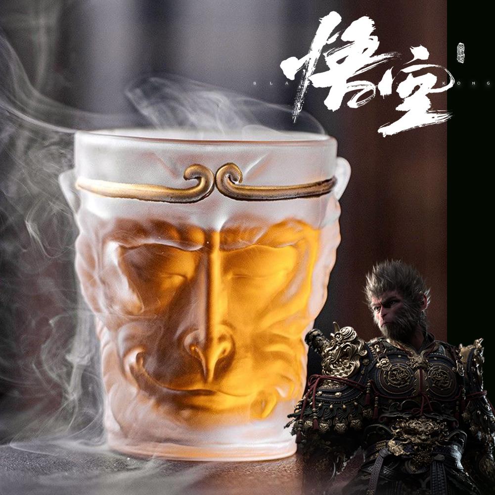 Стакан для виски Black Myth Wukong Monkey King, матовые прозрачные стаканы, стаканы, стеклянная посуда для коктейлей, джина, волдыря, бренди
