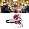Feather Headband Vintage Style 1920s Flapper Headband Rhinestone Decor Headpiece for Parties Formal Occasions