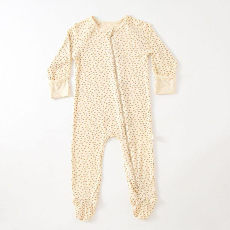 Футболки из модала для маленьких девочек, уютный комбинезон в горошек с длинными рукавами и цветочным принтом для новорожденных мальчиков, одежда для новорожденных 0-12 месяцев