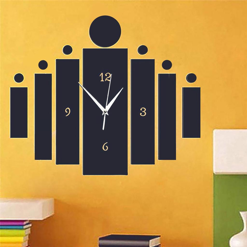 (SU)Luxury 3D Mirror Wall Clock Modern Design Home Decor Watch Wall Sticker