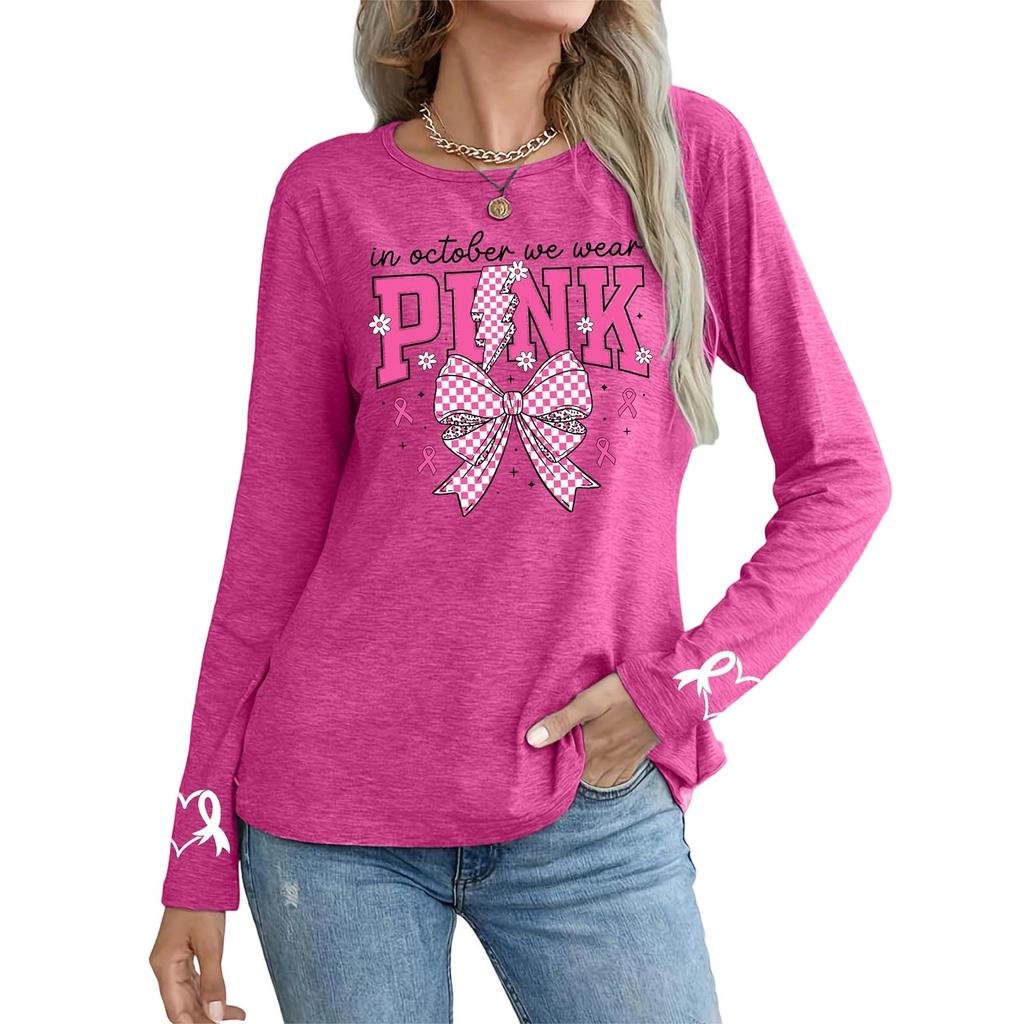 Women's Round Neck Sweatshirt With Ribbon Heart Bow And Letter Print Fashion Top