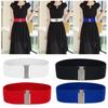 Newest Fashion Silver Buckle Stretch Wide Belts Corset Elastic Waistband