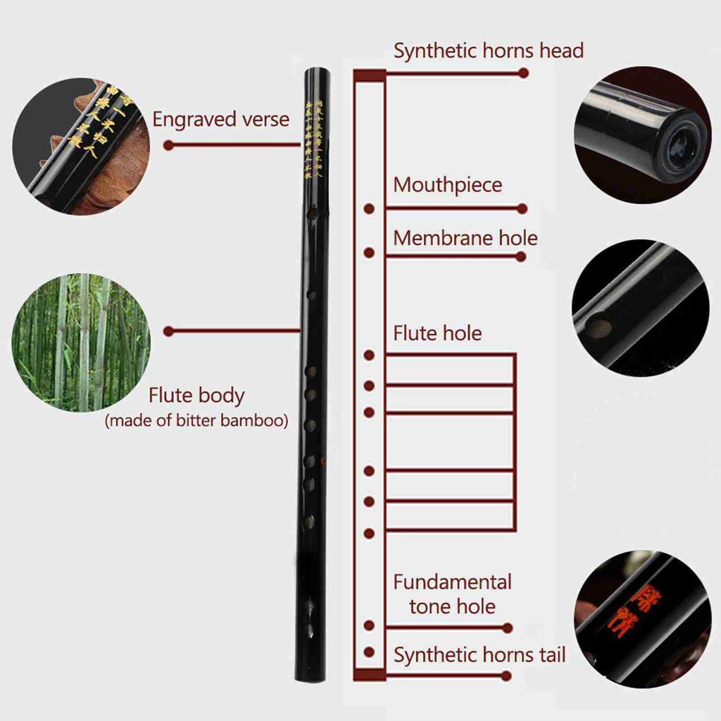 Флейта Бансури До Мажор Китайский Традиционный Музыкальный Инструмент с Чехлом для Новичков Любителей Музыки