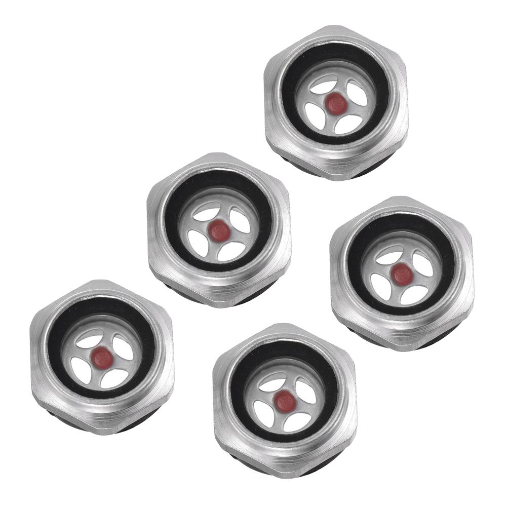 High quality Aluminum Air Compressor Oil Level Gauge Sight Glass 12 Male Thread for Easy Installation (Pack of 5)