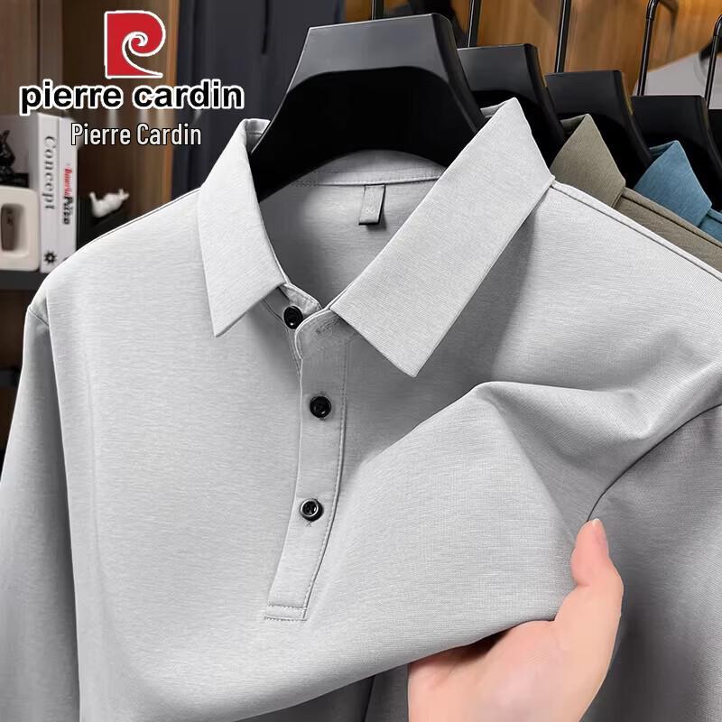 Pierre Cardin Мужская рубашка-поло с длинным рукавом в стиле business casual