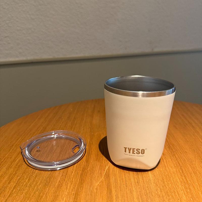 TYESO Мини-термос с изоляцией, для холодных напитков, малый объем, вакуумный, из нержавеющей стали, портативная, двухслойная термокружка