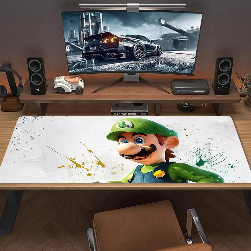 Luigi & Mario Car Trip Print Cushion Non-slip Laptop Tablet Big Mousepad XXL Mat Mini PC Playmat With Lock edge