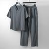 Men's Clothing Large Size Tracksuit Husband Summer Suit Linen T-shirt Fashion Male Set Chinese Style Plus Two Piece