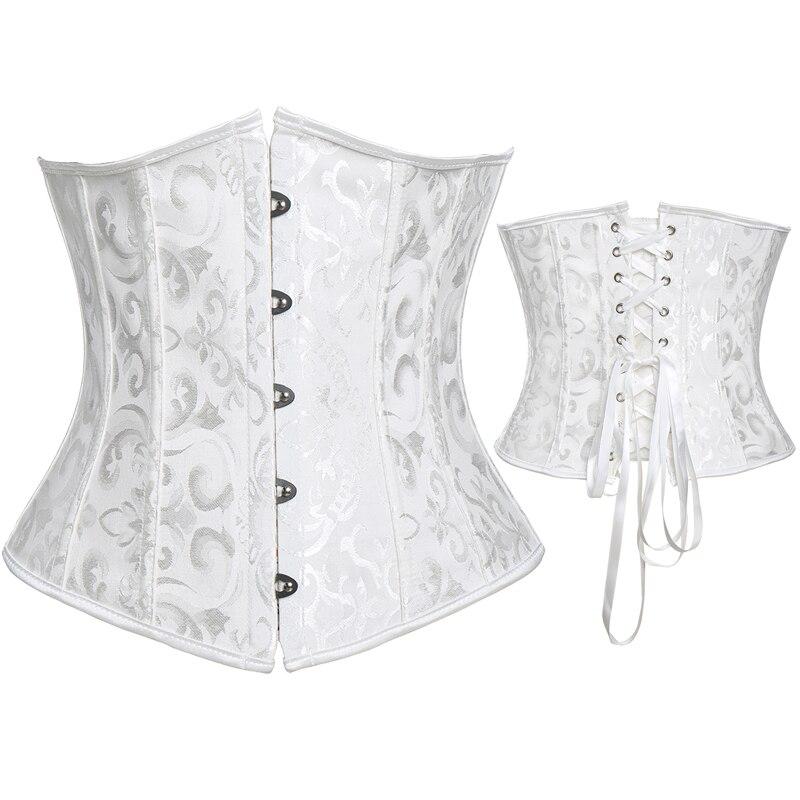 Бюстье и корсеты 24, корсет со стальными косточками, тренировочный корсет для талии, атласный корсет на шнуровке под грудью, парчовый корсет для похудения, формирователь тела
