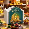 Деревянная коробка для салфеток Eid Mubarak Декоративная коробка для хранения салфеток большой емкости Диспенсер для салфеток с противоскользящим основанием Празднование Ид аль-Фитр