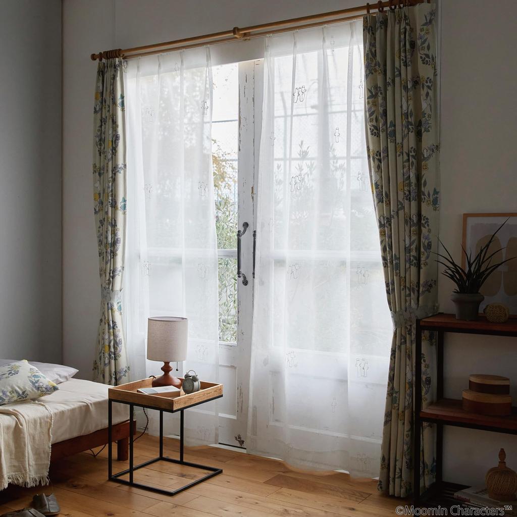 Suminoe MOOMIN Hattifattener Voile Sheer 1 100 X 133 W Curtains, Panel, Cm, 342-74332