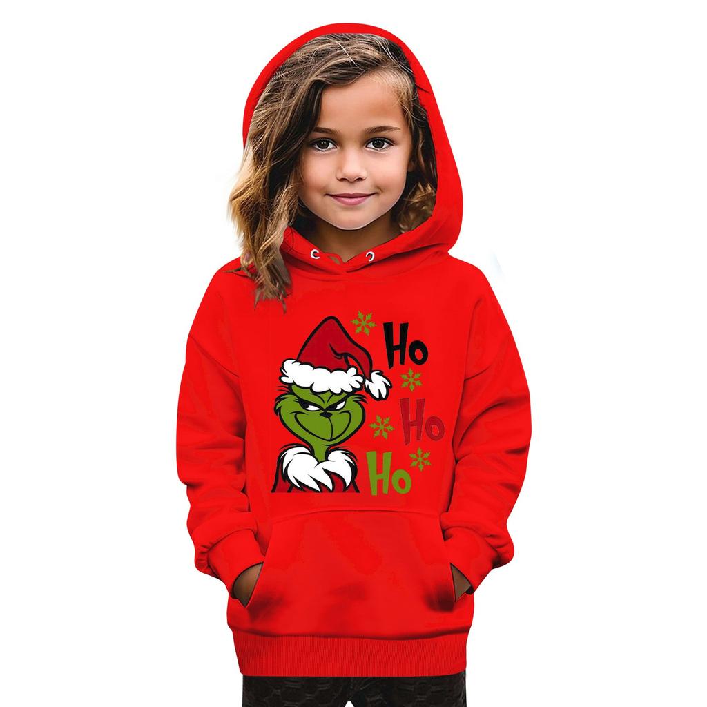 Рождественская детская толстовка с длинным рукавом, легкая повседневная толстовка с капюшоном, свободная, удобная детская толстовка
