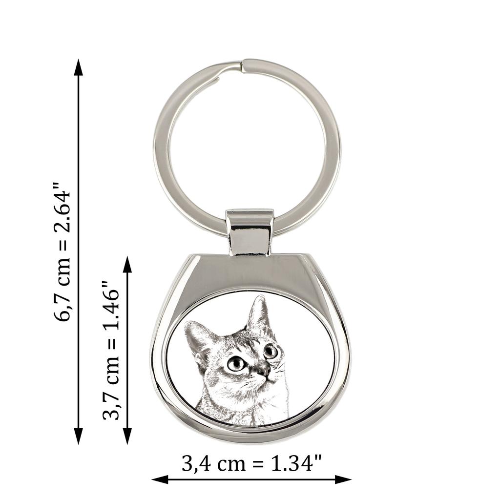 Singapura Cat - Keychain with a Cat, Keychain with a Print, Personalized Pendant from the Art-Dog Brand