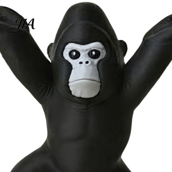 Stress Relief Desk Toy 3D Printed Gorilla Pen Holder, Funny Figurine, Resin Accessories Minimalist Black Ornaments for Office Home Study Handheld