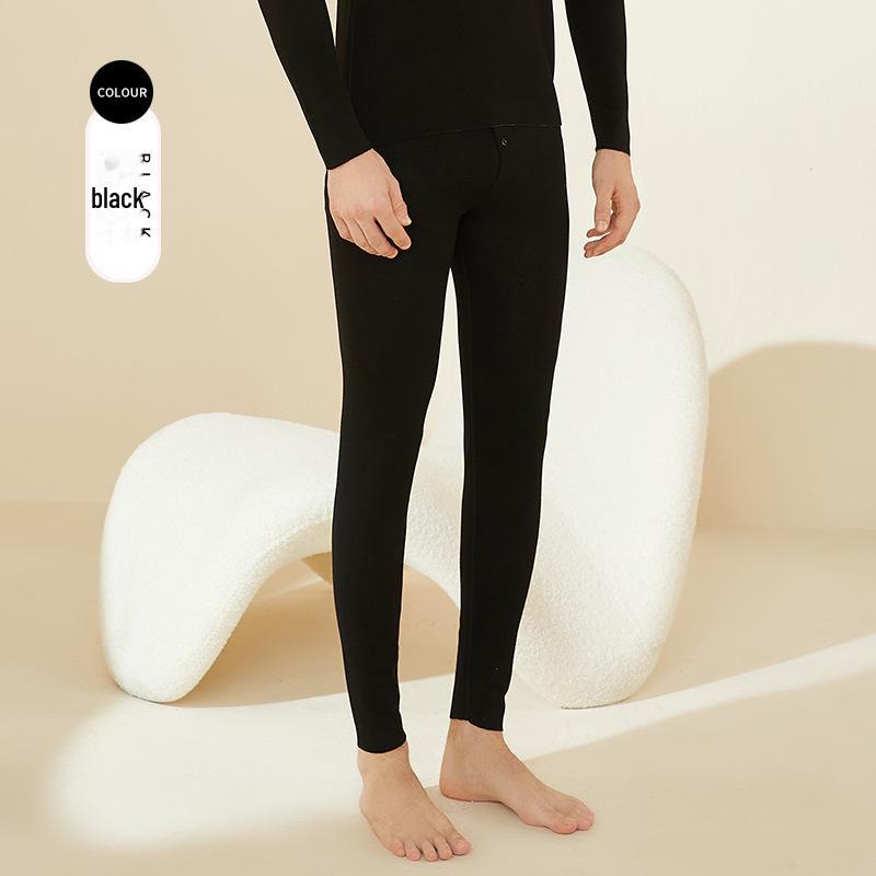 2024 Мужские термолеггинсы из немецкого кашемира и шелка — с начесом, теплая внутренняя одежда для осени и зимы