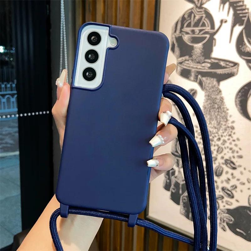 Мягкий чехол-кроссбоди для телефона Samsung Galaxy S25 Ultra S22 S21 Plus S24 S23 FE A16 A06 A55 A35 A25 A15 A05 A05S A54 A34 5G