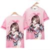 Kizuna AI Hololive VTuber Косплей Футболка 2025 Новая 3D Печать Кавайный Детский Аниме футболка Мужская/Женская Харадзюку Короткий Рукав Футболка Y2k Топ