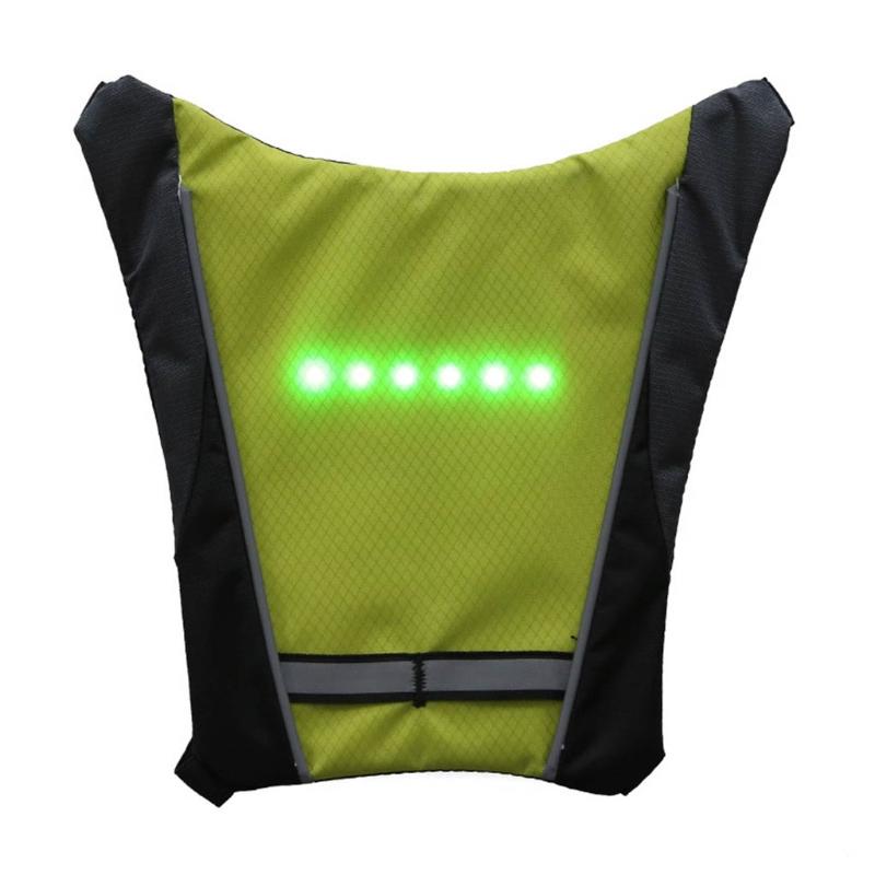 USB Charging Reflective Backpack Vest Turn Signals Indicator for Bicycle Riding