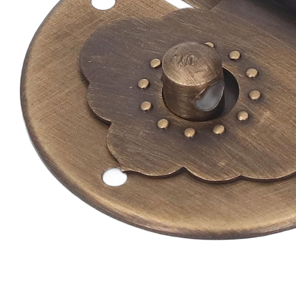 Round EmNaBossing Copper Hasp Retro Wooden Box Lock Clasp Decorative Hasps for Wedding Card Boxes Wine Boxes