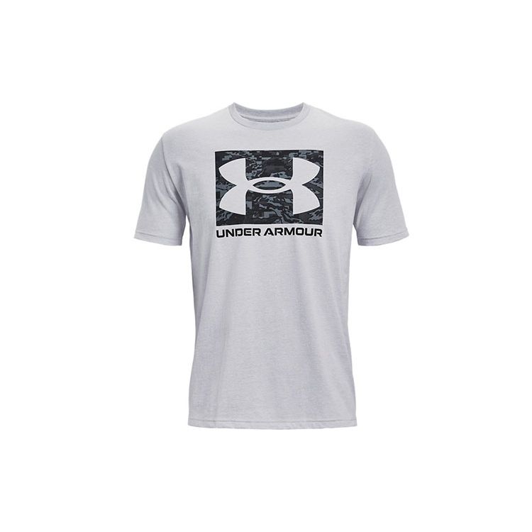 Under Armour Футболка мужская повседневная с коротким рукавом и большим логотипом, серая 1361673-011