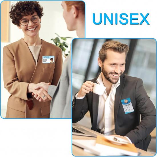 DIY Name Badges, Wisdompro 10 Set White Printable Blank PVC Badges (3.38 x 2.13 Inch) with Magnetic Name Tag for Jacket, Lapel,or Shirt - No Holes in