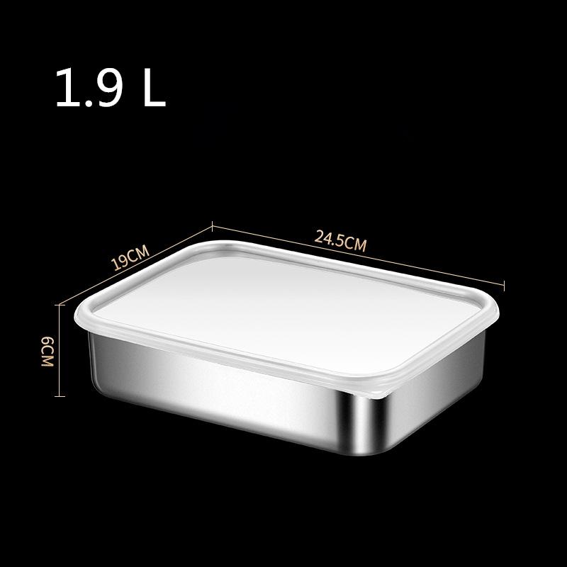 Поднос для хранения свежих продуктов из нержавеющей стали 304 с крышкой, холодильник, герметичная коробка для фруктов, контейнер для еды, кухонный контейнер для бенто