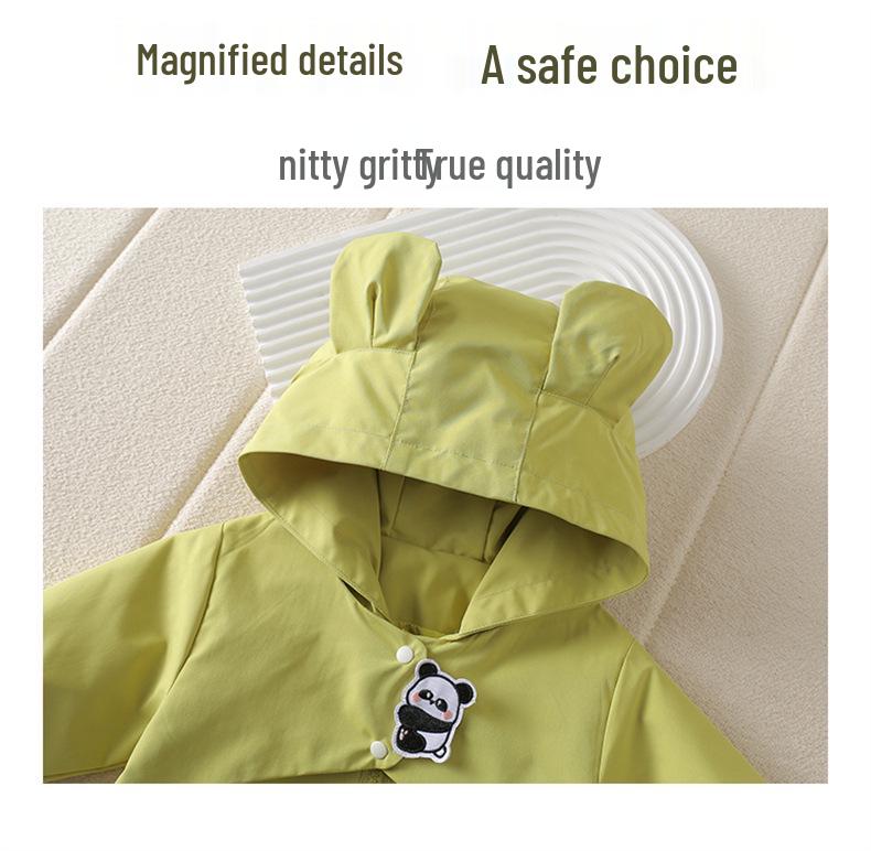 Детский весенний комбинезон-ветровка - Милый ромпер с капюшоном для малыша (Весна осень)