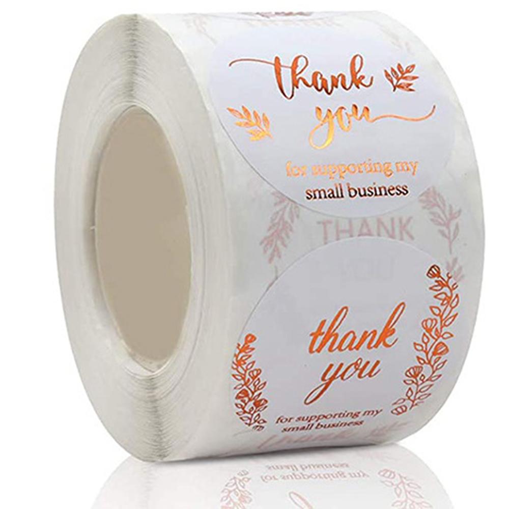 500Pcs/roll THANK YOU Stickers Four Color Business Card Set Customer Business Sealing Sticker Labels Birthday Wedding Gifts Card