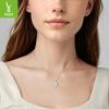 Small Fresh Green Small Daisy Necklace Women'S Versatile S925 Sterling Silver Small Flower Necklace Collarbone Chain