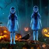 2 шт. Хэллоуин Страшная Девочка-Призрак Садовый Колышек Близнецы Женский Призрак Вставка во Двор Наружный Декор Газон Патио Металл с Привидениями
