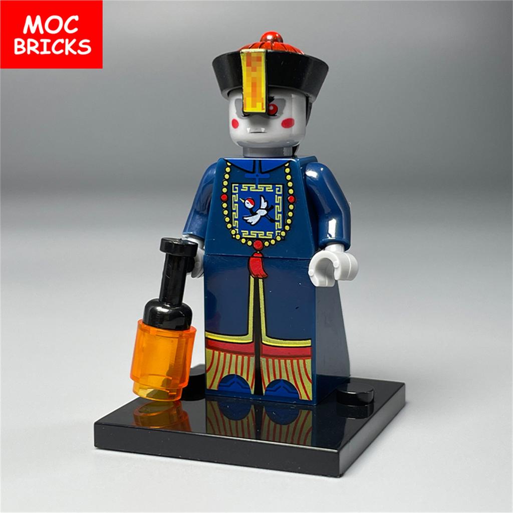 MOC Блоки Зомби Китайская Культура Гроб Хэллоуин Модель Фигурка Действия Собранные Строительные Кирпичики Пластиковый Материал Куклы Игрушки