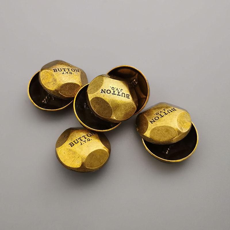Старинные золотые круглые металлические пуговицы для трикотажных пальто
