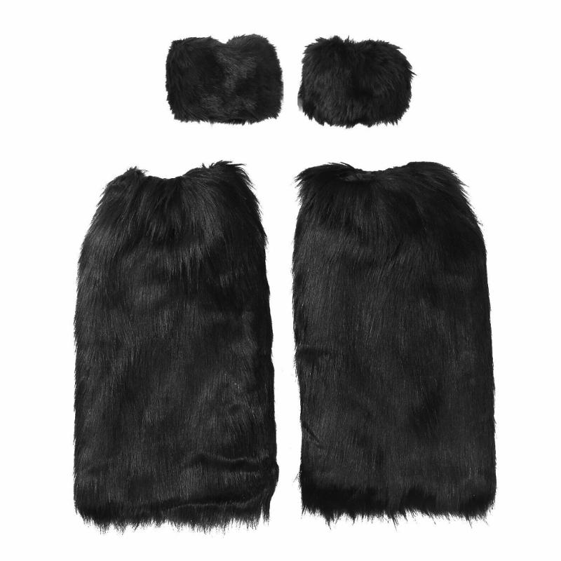 Faux Furs Cuffs Furry Wrist Bands Leg Warmers Wrist Cuffs Warmer Boot Cuffs for Women Party Cosplay Costumes Accessories