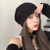 Однотонная мешковатая шапка-бини для женщин Осень Зима Сохраняет тепло Вязаная шапка Хип-хоп Панк Шапка-пуловер Шапочка