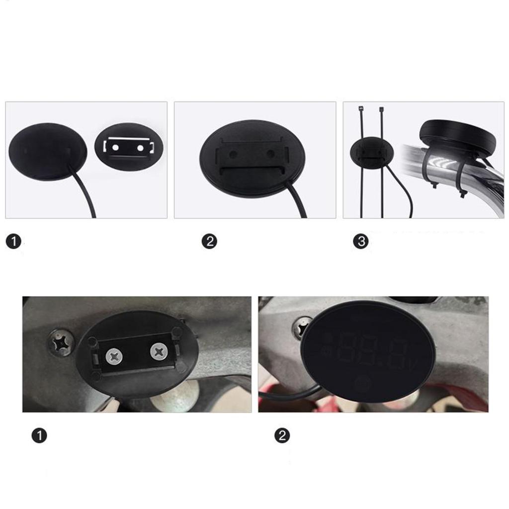 Мотоциклетные цифровые часы Смарт-светодиодный дисплей Мотоциклетный вольтметр температуры Для женщин, подростков, любителей велоспорта, для поездок на работу