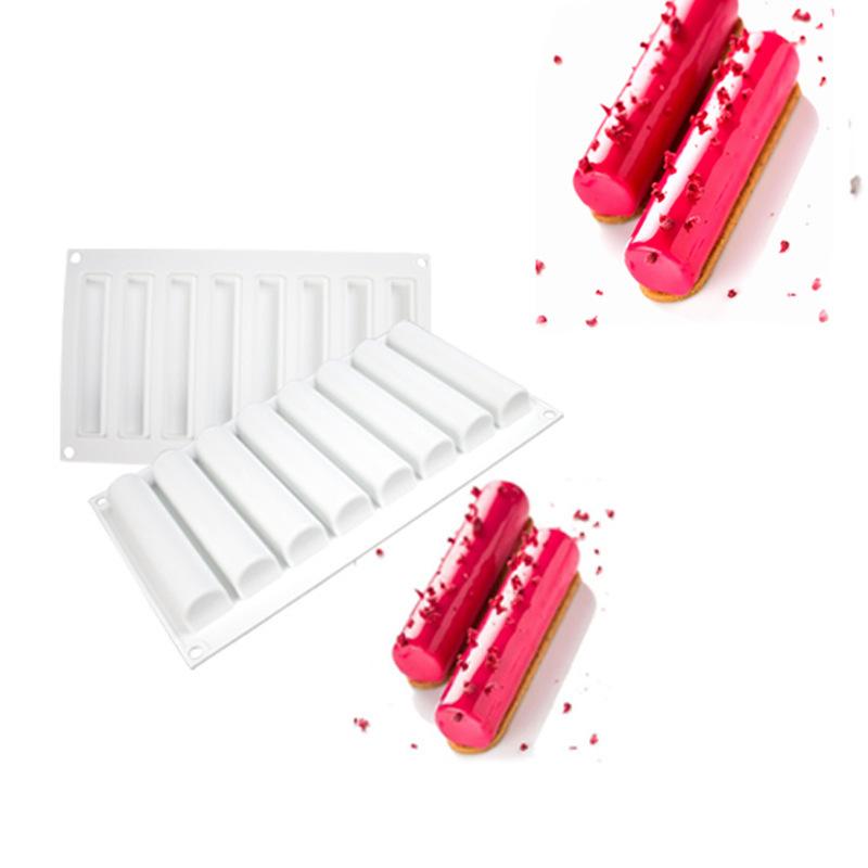 1 шт. 8 золотых полосок Мусс Французский десерт Форма для торта, Запеченный Сделай сам Французская колбаса Цилиндрическая полоска Шоколадная форма